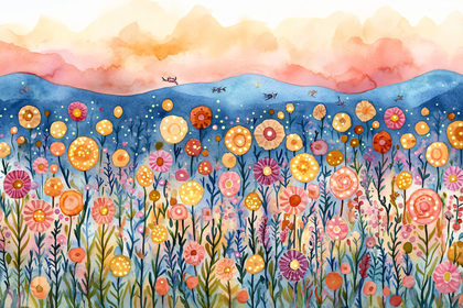 Whimsical Flower Field