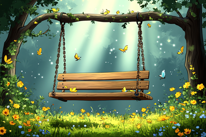 Whimsical Forest Swing