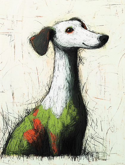 Whimsical Greyhound Portrait