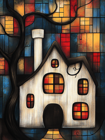 Whimsical House And Tree