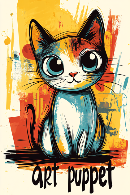 Whimsical Kitten Portrait