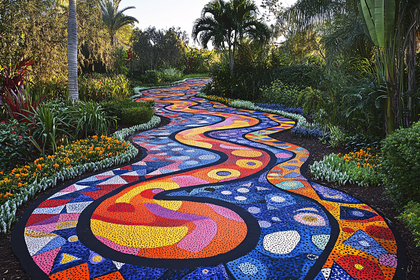 Whimsical Mosaic Garden Path