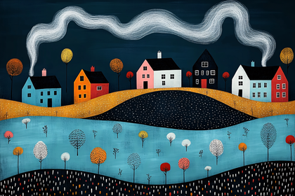 Whimsical Night Village