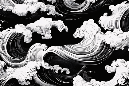 Whimsical Ocean Waves