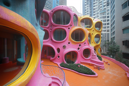 Whimsical Pink Building
