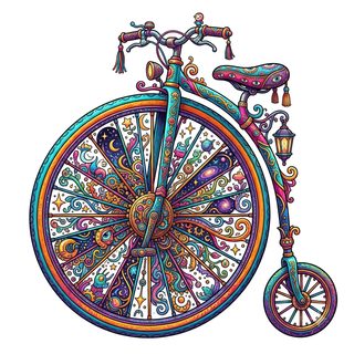 psychedelic penny farthing