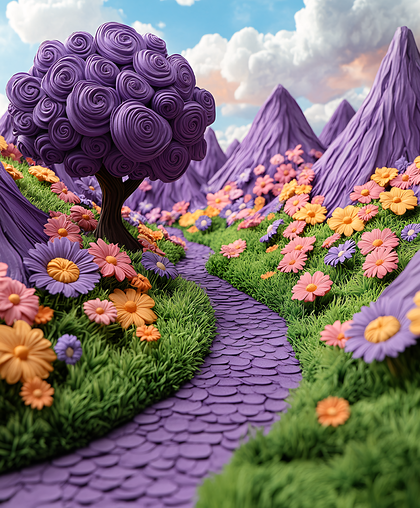 Whimsical Purple Landscape