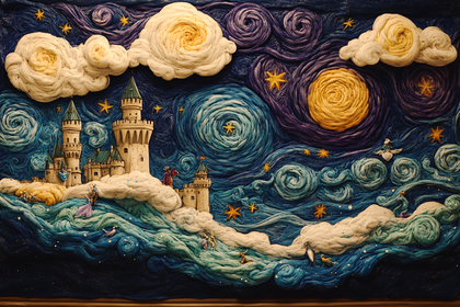 Whimsical Starry Night Castle
