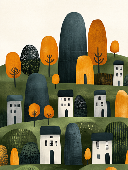 Whimsical Village Scene