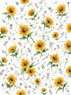 watercolor sunflower pattern