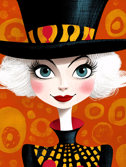 Whimsical Woman in Top Hat