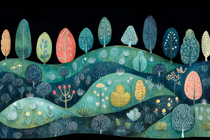 Whimsical Woodland Landscape