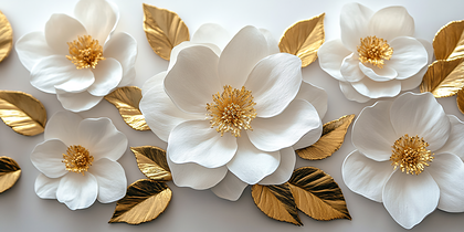 White And Gold Paper Flowers
