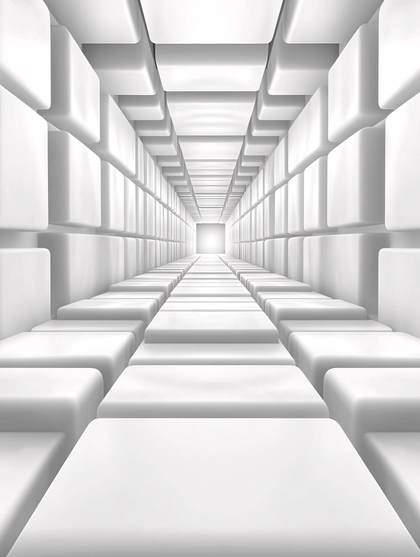 White Block Tunnel Perspective