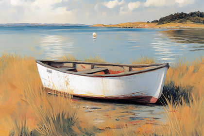 White Boat on Shore