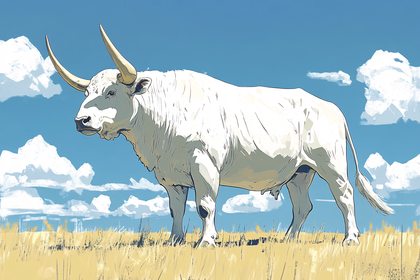 White Bull Standing in a Field