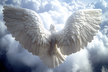 White Dove Spreading Wings