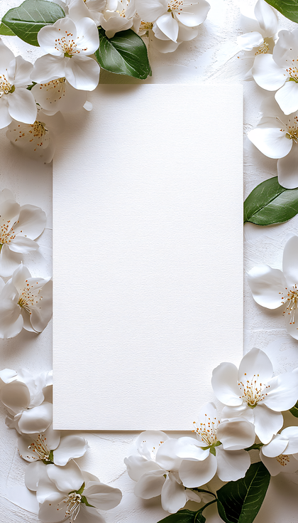 White Floral Frame Paper