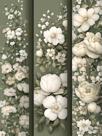 White Floral Panels
