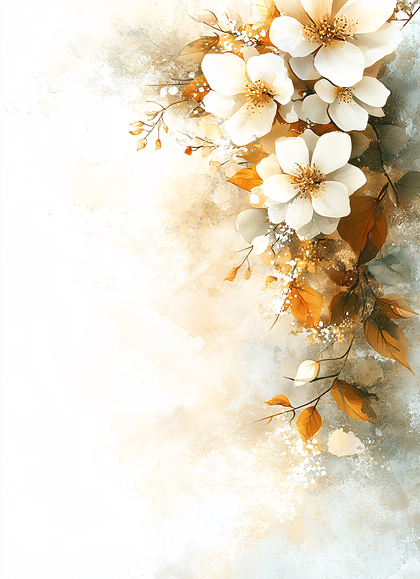 White Floral Watercolor