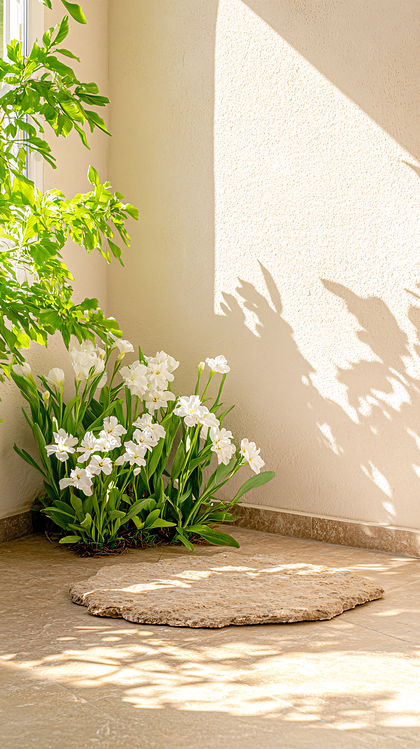 White Flowers and Shadows