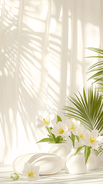 White Flowers and Shadows