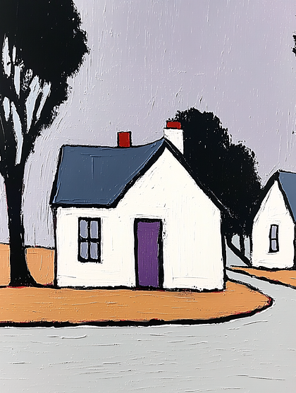 White Houses Near Trees