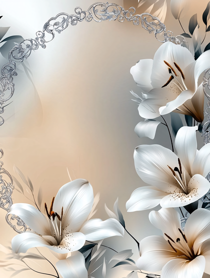 White Lilies and Silver Ornament