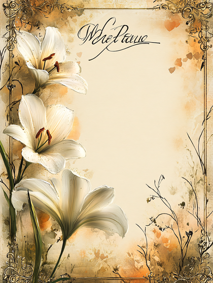White Lilies on a Creamy Background