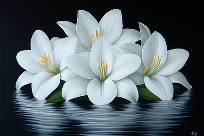 White Lilies Reflection