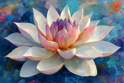 White Lotus Flower Painting