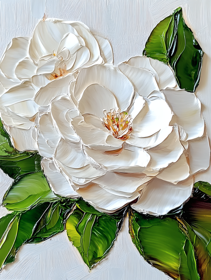 White Magnolias Impasto