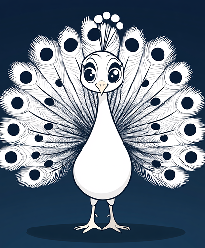White Peacock Display