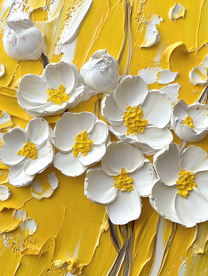 White Petal Floral Artwork