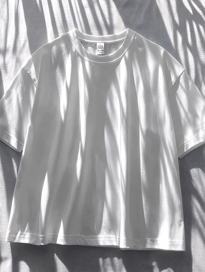 White Plain T-Shirt Lay Flat