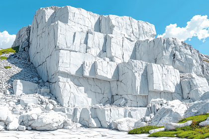 White Rock Formation Under Blue Sky