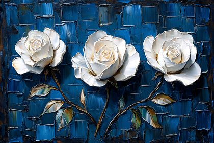 White Roses Impasto