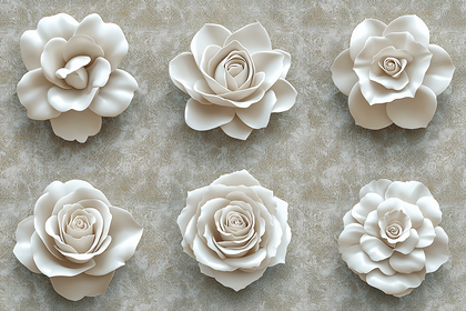 White Roses On Textured Background