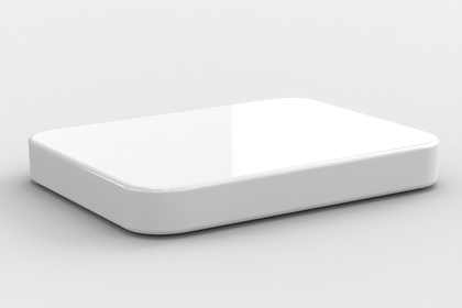 White Rounded Rectangular Block