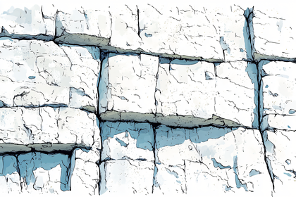White Stone Wall with Cracks