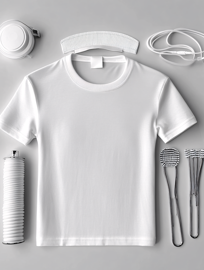 White T-Shirt Flat Lay with Accessories