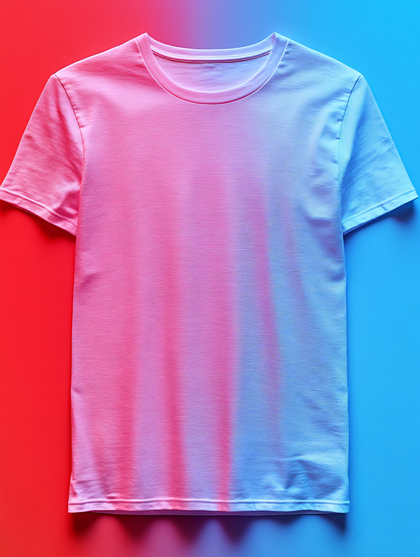 White T-Shirt on Colorful Background