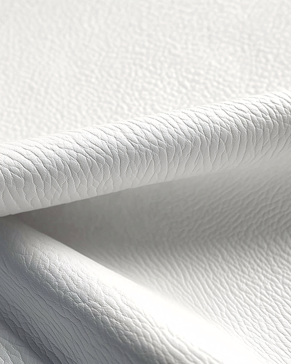 White Textured Leather Fabric
