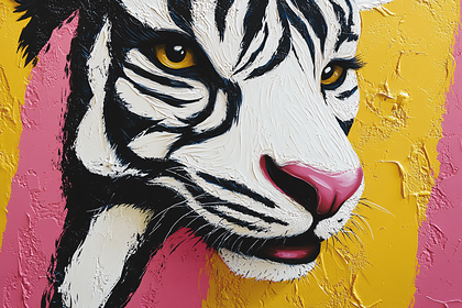 White Tiger Textured Portrait
