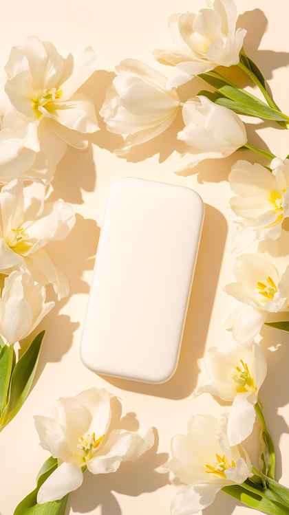 White Tulips and Rectangle
