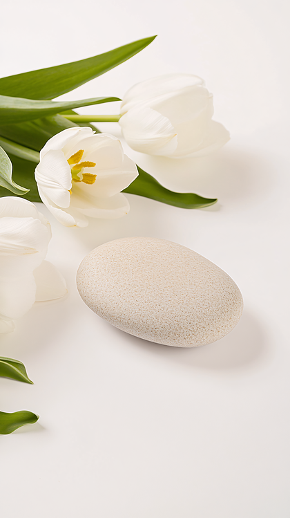 White Tulips and Stone