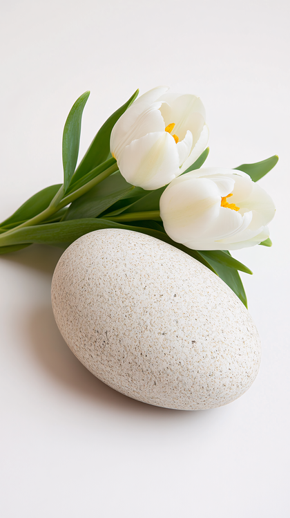 White Tulips and Stone