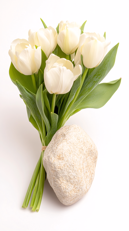 White Tulips and Stone