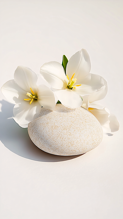 White Tulips and Stone