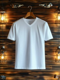 White V-Neck T-Shirt On Hanger